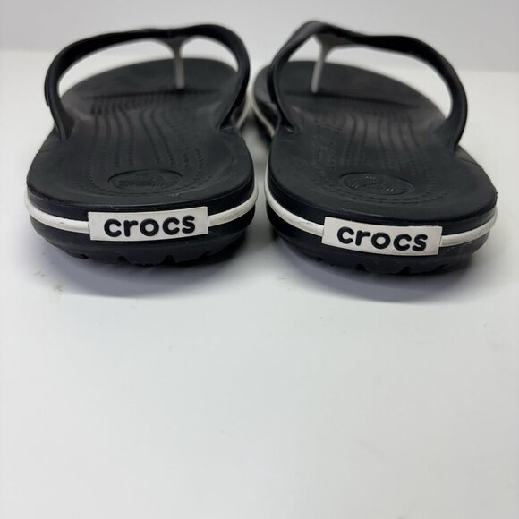 NWOT Crocs Crocband Flip Flops Mens 7 Women’s 9 SANDAL THONG SHOWER BEACH Black - Picture 5 of 9